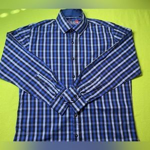 LARGE BLUE LONG SLEEVE BUTTON UP  *AS IS* ✨‼️bundle and save more✨‼️